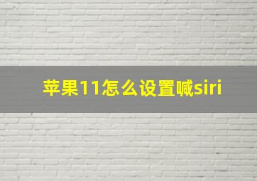 苹果11怎么设置喊siri