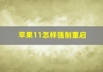 苹果11怎样强制重启