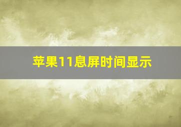 苹果11息屏时间显示