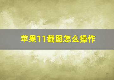 苹果11截图怎么操作