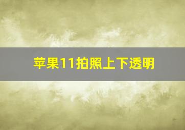 苹果11拍照上下透明