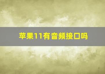 苹果11有音频接口吗