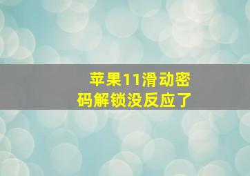 苹果11滑动密码解锁没反应了