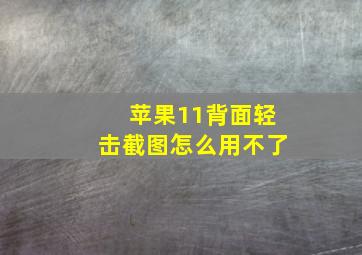 苹果11背面轻击截图怎么用不了