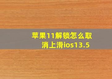 苹果11解锁怎么取消上滑ios13.5