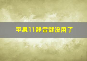 苹果11静音键没用了