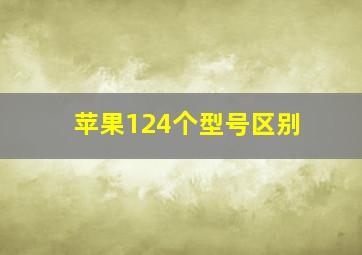 苹果124个型号区别