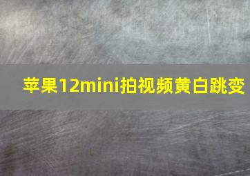 苹果12mini拍视频黄白跳变