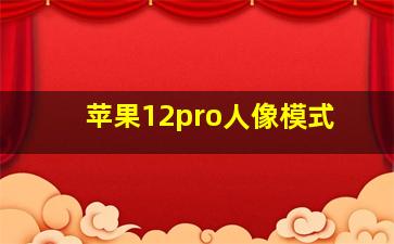 苹果12pro人像模式