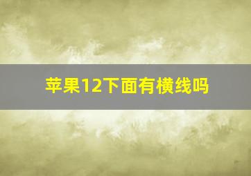 苹果12下面有横线吗