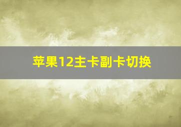 苹果12主卡副卡切换