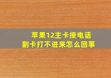 苹果12主卡接电话副卡打不进来怎么回事