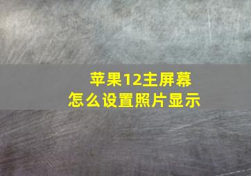 苹果12主屏幕怎么设置照片显示