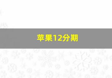 苹果12分期