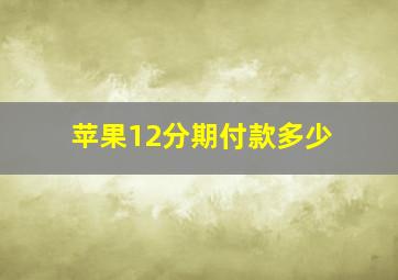 苹果12分期付款多少