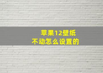 苹果12壁纸不动怎么设置的