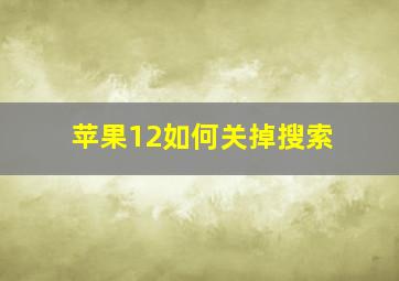 苹果12如何关掉搜索