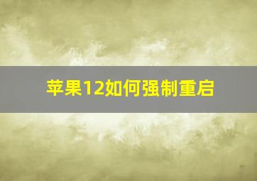 苹果12如何强制重启