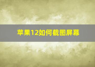 苹果12如何截图屏幕