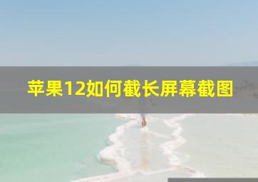 苹果12如何截长屏幕截图