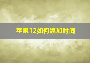 苹果12如何添加时间