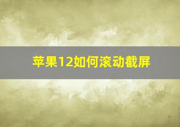 苹果12如何滚动截屏