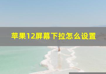 苹果12屏幕下拉怎么设置