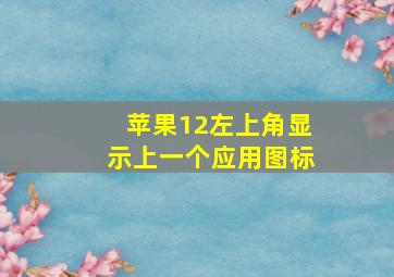 苹果12左上角显示上一个应用图标