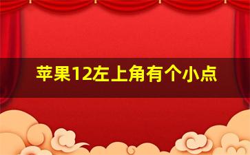 苹果12左上角有个小点