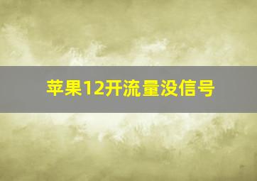 苹果12开流量没信号