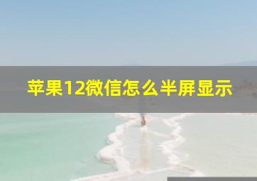 苹果12微信怎么半屏显示