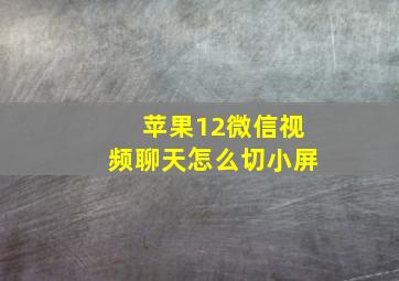 苹果12微信视频聊天怎么切小屏