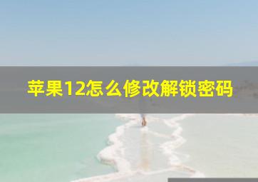 苹果12怎么修改解锁密码