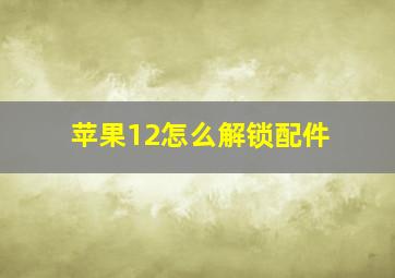 苹果12怎么解锁配件