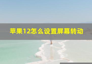 苹果12怎么设置屏幕转动