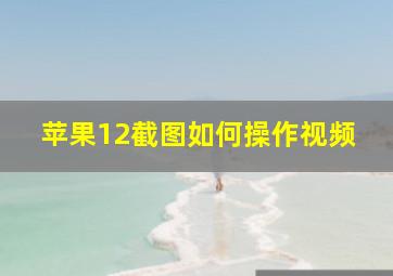 苹果12截图如何操作视频