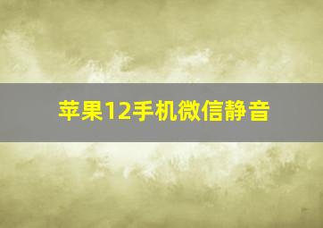 苹果12手机微信静音