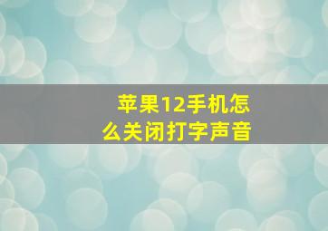 苹果12手机怎么关闭打字声音