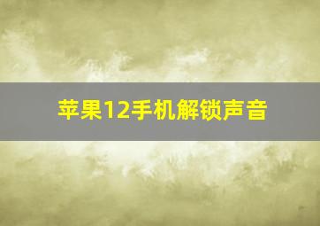 苹果12手机解锁声音