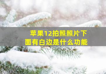 苹果12拍照照片下面有白边是什么功能