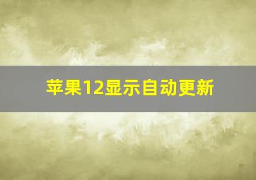 苹果12显示自动更新