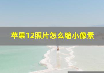 苹果12照片怎么缩小像素