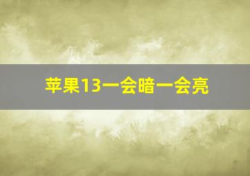 苹果13一会暗一会亮