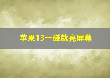 苹果13一碰就亮屏幕