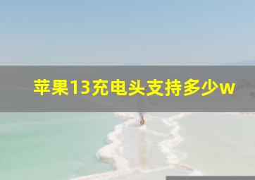 苹果13充电头支持多少w