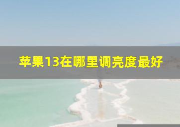 苹果13在哪里调亮度最好