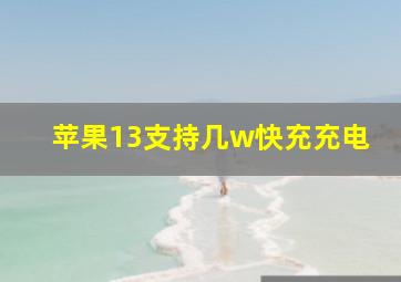 苹果13支持几w快充充电