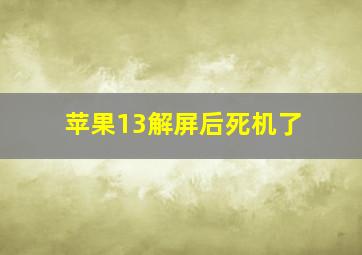 苹果13解屏后死机了