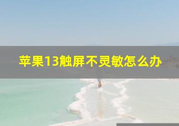 苹果13触屏不灵敏怎么办