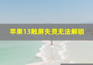 苹果13触屏失灵无法解锁